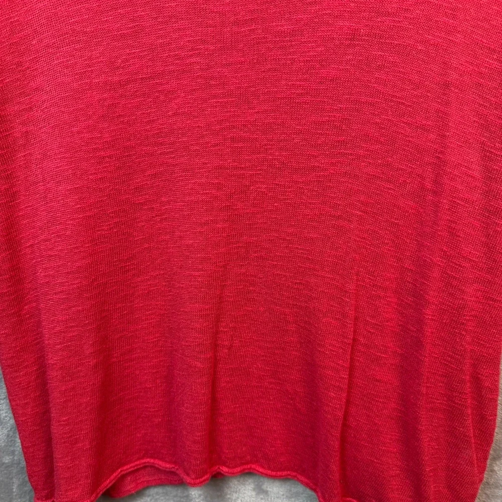 J. Jill Knit Top Womens 2X Red Shoulder Button Linen Blend 3/4 Sleeve Sweater - Picture 5 of 14
